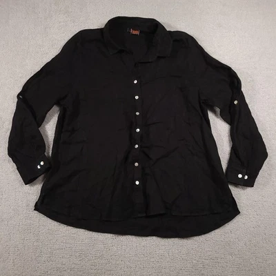 Camisa Tianello Mujer Grande Lino Blusa Abotonada Hecha en EE. UU. LD133 Manga Larga Foto 1 de 4