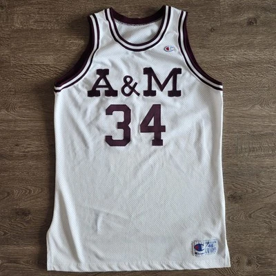 Camiseta deportiva de baloncesto Texas A&M Aggies vintage años 90 edición equipo campeón 48 blanca Foto 1 de 4