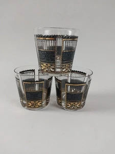 Georges Briard Like Set Of 3 Lowball Rock Barware Glasses - Picture 1 of 5
