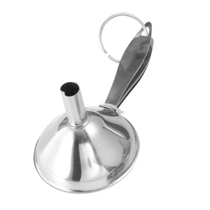 Juego de 2 embudos de acero inoxidable mini herramientas de embudo de cocina para aceite de salsa de soja - Imagen 1 de 11