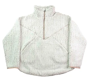 Playing For Keeps Womens Jacket L 1/2 Zip Pullover L Sleeve Sherpa Mock Neck $99 - Picture 1 of 5