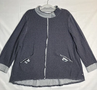 Неоновые Будда туника верхняя рубашка женщин XL синий капот Artsy искусства носить Lagenlook богемное - Изображение 1 из 4