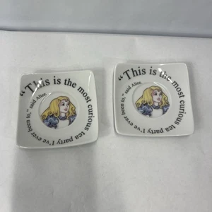 Alice In Wonderland Saucer Lot Of 2 Paul Cardew Demitasse Espresso Coffee - Picture 1 of 7