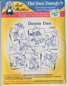 Aunt Martha's Hot Iron Transfer - #3919 DENIM DAN - Unopened - Picture 1 of 2