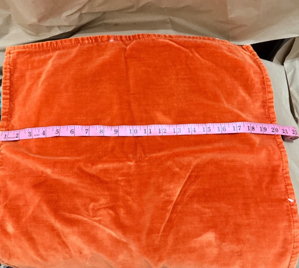 POTTERY BARN Washed Velvet Pillow Cover 20”x20” Abode Zip Closure SET of 2 - Image 1 of 4