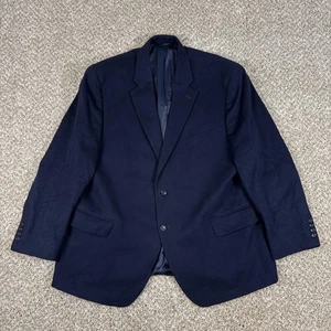Jos A Bank Jacket Mens 48R Navy Wool Cashmere Blazer Sport Coat 2 Button Lined - Picture 1 of 16