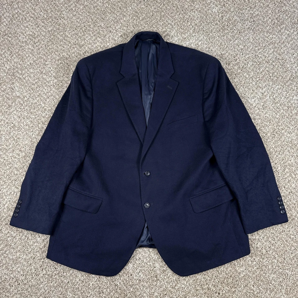 Jos A Bank Jacket Mens 48R Navy Wool Cashmere Blazer Sport Coat 2 Button Lined - Image 1 of 4