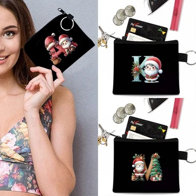Christmas Gift Women Girls Canvas Coin Card Pouch Small Wallet Purse Money Bag