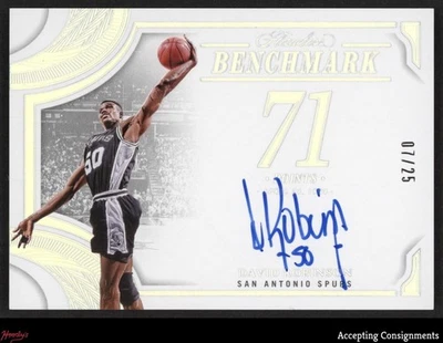 2024-25 Panini Flawless Benchmark Signatures #3 David Robinson AUTO 07/25 Spurs - Image 1 of 2