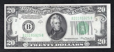 FR. 2055-B 1934-A $20 FRN FEDERAL RESERVE NOTE NEW YORK, NY UNCIRCULATED (B) - Image 1 of 2