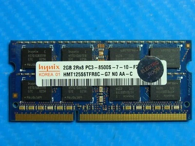 MacBook A1278 Hynix 2GB 2Rx8 PC3-8500S Memory RAM SO-DIMM HMT125S6TFR8C-G7 - Image 1 of 2