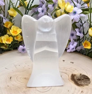 AS IS / DEFECT / 4 inch Selenite Protection Angel / Polished Selenite Angel - Picture 1 of 10