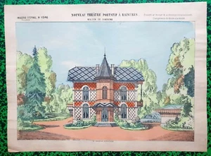 XIX ème - Rare Planche Décor pour Théâtre de Marionnette N°1546 40x30 cm 1880 - Bild 1 von 1