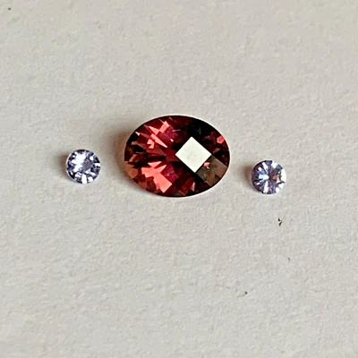 Andy's Gem Garage Sale -8x6 Oval Merlot Tourmaline/ Tanzanite combo WOW! Natural - Image 1 of 4