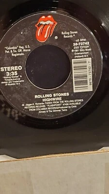 ROLLING STONES  7" 45 RPM "Highwire" & "2000 Light Years From Home" VG+ cond. - Image 1 of 2