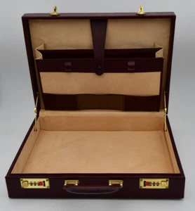 Aktenkoffer mit Zahlenschloß - Echt Leder - weinrot - Maße 44 cm x 33 cm x 11 cm - Bild 1 von 13