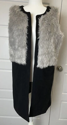 Marca de moda japonesa Emoda abrigo chaleco sin mangas piel gris  Foto 1 de 4