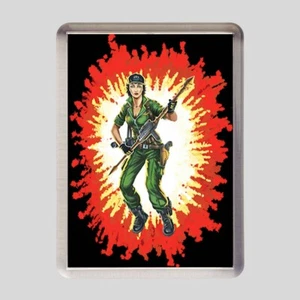 LADY JAYE CARD ART 50 mm x 35 mm magnete acrilico frigorifero GI Joe vero eroe americano - Foto 1 di 2