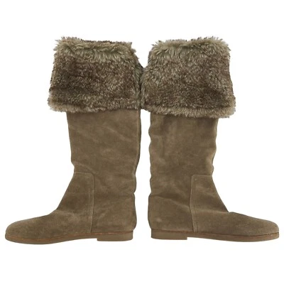 Botas por encima de la rodilla Sam Edelman talla 7 Orlando marrón topo gamuza puño de piel sintética Foto 1 de 4