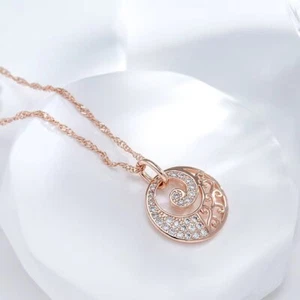 Luxus Halskette Anhänger 585 RG Rotgold/ Rosegold mit funkelnden Zirkon 45cm. - Bild 1 von 5