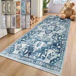 Long Hallway Runner Rug Bedroom Carpet Non Slip Washable Rugs Kitchen Floor Mats - Picture 1 of 54