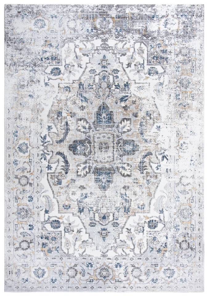 Rizzy Rugs Beige Petals Vines Scrolls Bulbs Contemporary Area Rug Floral BRS104 - Image 1 of 4