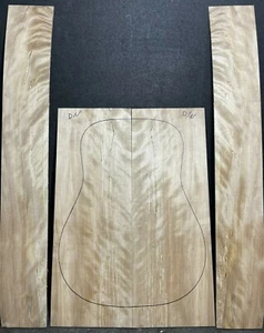 SPALTED FLAMED YELLOW BIRCH BACK AND SIDES FOR DN, ECO-FRIENDLY TONEWOOD - Picture 1 of 3