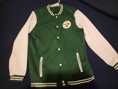 Jaqueta Pittsburgh Steelers Masculina Verde Tamanho Médio Botão Completo Snap Leve Nova - Imagem 1 de 4