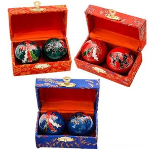 2 SETS CHINESE HEALTH STRESS RELIEF BAODING BALLS THERAPY DRAGON FREE SHIPPING - Picture 1 of 3