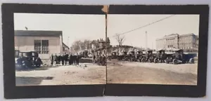 F L BUSCHE 1924 MEN & PIERCE ARROW TRUCK FLEET OMAHA NE PANORAMIC PHOTOS BUCYRUS - Picture 1 of 12