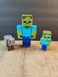 Menge 3 Minecraft Action Figuren Graue Kuh und 2 Zombies - Bild 1 von 17