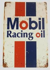 New Mobil Racing Oil Gas Station Tin Sign Vintage Retro Style Ad Man Cave Garage