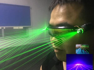 Green Red Blue LED Laser Glasses Lighting For DJ Dancer Bar Party Stage Show - Picture 1 of 36