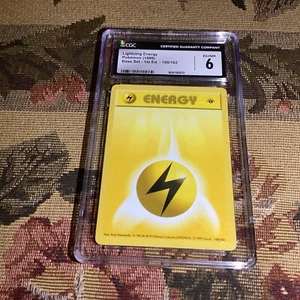 1999 Pokémon Base Set 1st Edition - Lightning Energy 100/102 - Graded CGC 6 - Picture 1 of 12