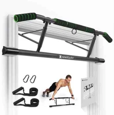 KAKICLAY Pull Up Bar For Doorway - Multi-Grip Hanging Bar For Home Gym