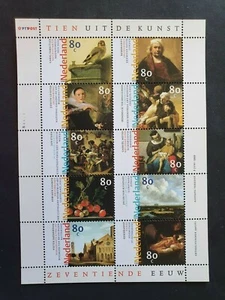1999 NETHERLANDS NEDERLAND 10 UIT DE KUNST ART PAINTINGS METSU VF MNH POSTFRIS - Picture 1 of 1
