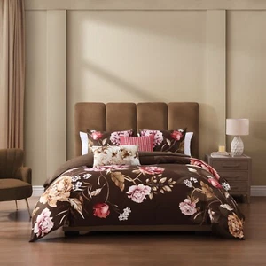 Elysian Garden 5 Piece Reversible Comforter Set 100% Cotton 200 Thread Count - Foto 1 di 9