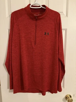 Under Armour Hombre 1/2 Cremallera Manga Larga - XL - Cordova/Negro Foto 1 de 2