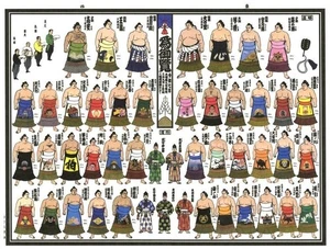 Grand Sumo 2025 November Turnier Banzuke Ukiyo-e Illustrated Poster Japan - Bild 1 von 2