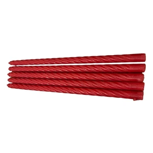 Set of 5 New, Unused Red Twisted Taper Candles 10.5" - Picture 1 of 4