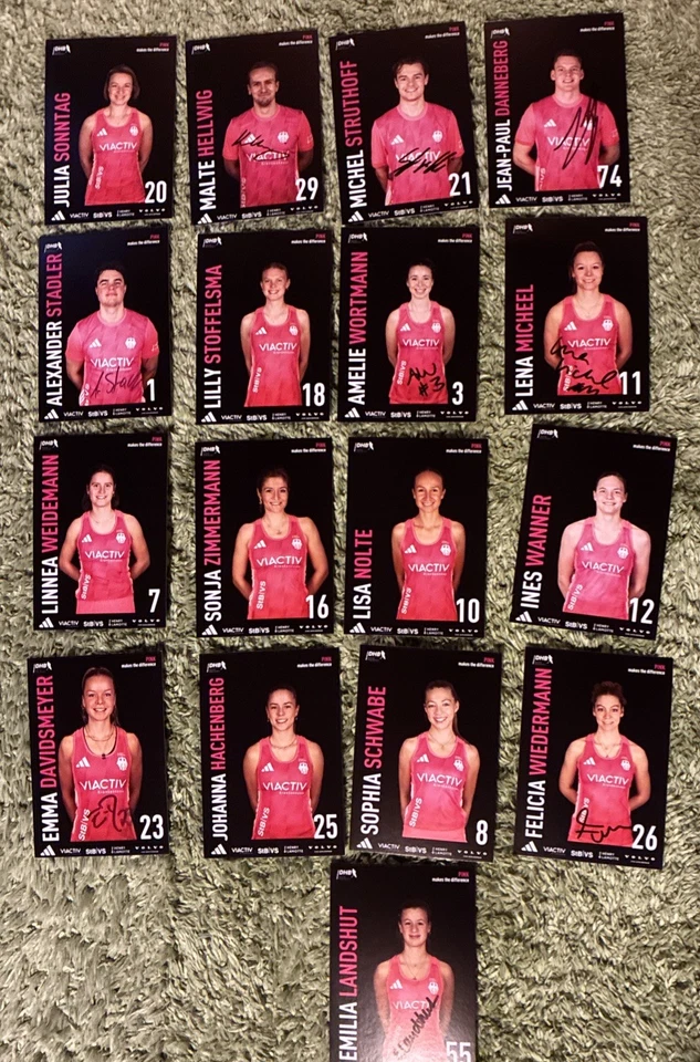17 Autogrammkarten Deutsche Hockey Damen Herren 2025 handsigniert Meisterschaft - Bild 1 von 1