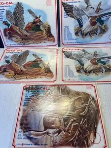 (5 pcs.) SET  OF VINTAGE 1970 WILDLIFE FOTO-CAL DECALS DUCKS  DEER by FOTO MARK - Picture 1 of 5