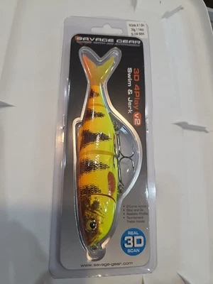 SAVAGE GEAR 3D 4PLAY V2 SWIM & JERK 6.5" AMBUL DORADA 1.25 OZ FREGADERO LENTO Foto 1 de 4