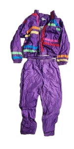 Vintage Kids 90s Nylon Windbreaker Tracksuit Size Large 14 - Picture 1 of 9
