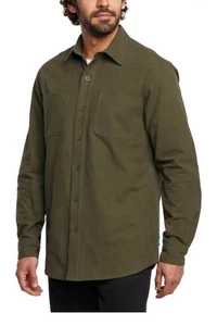Woolrich Para Hombres LG Gamuza Verde Algodón Mangas Largas Bolsillos en el Pecho Abotonados Nuevo con Etiquetas - Imagen 1 de 9