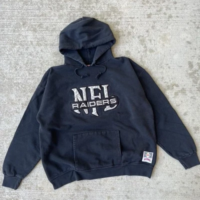Vintage 90s Las Vegas Raiders NFL Hoodie Sweatshirt Made in USA Nutmeg Size XL - Image 1 of 4