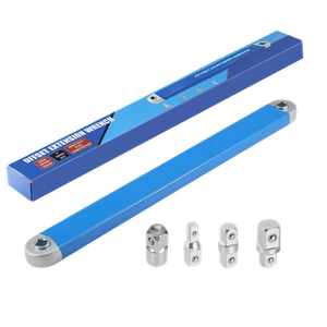 Offset Extension Wrench Set Ratchet Spanner Wrench with 4 Extender Adapter Blue - Foto 1 di 13