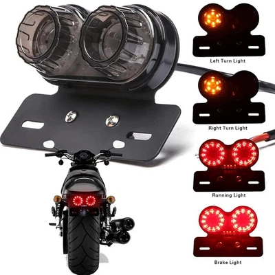 40 LED luz traseira de seta de freio de motocicleta com suporte de licença para Harley - Imagem 1 de 4