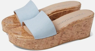 Stuart Weitzman Summer Sandals Women's US 8.5 LIGHT BLUE Denim Wedge BNNB - Image 1 of 4