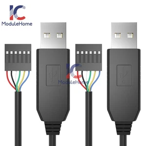 2PCS 1M FTDI FT232RL USB to Serial Adapter Module USB to TTL RS232 6Pin Cable - Picture 1 of 18